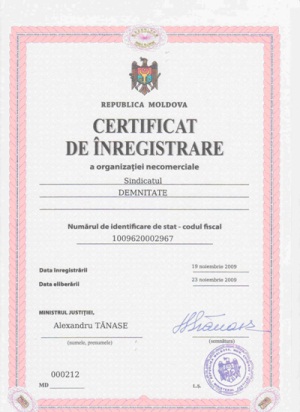 certificat de inregistrare
